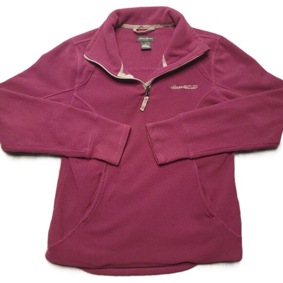 Eddie Bauer Kids Size 12 (L) Purple Fleece Pullover 1/4 Zip Youth Sweater Top - Picture 1 of 8